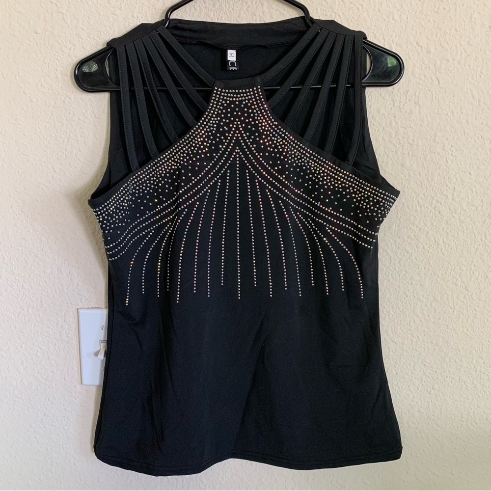 CBR AB Crystal Embellished Strappy Top